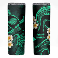 Hawaii Kauai Islands Pacific Plumeria Skinny Tumbler Turquoise Polynesian Tattoo LT9 Turquoise - Polynesian Pride