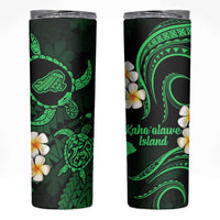 Hawaii Kahoolawe Islands Pacific Plumeria Skinny Tumbler Green Polynesian Tattoo LT9 Green - Polynesian Pride