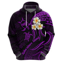 Polynesian Hawaii Hoodie Kahoolawe Islands with Pacific Plumeria Purple Vibe LT9 - Polynesian Pride