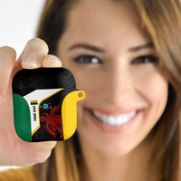 Personalised PNG Hela Province AirPods Case Bird of Paradise Tattoo Flag Motif LT9 Yellow - Polynesian Pride