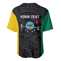 Personalised PNG Hela Province Baseball Jersey Bird of Paradise Tattoo Flag Motif LT9 - Polynesian Pride