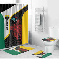 Personalised PNG Hela Province Bathroom Set Bird of Paradise Tattoo Flag Motif LT9 Bathroom Set (4 pcs) Yellow - Polynesian Pride
