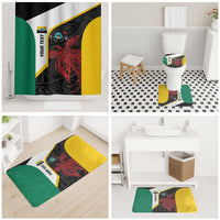 Personalised PNG Hela Province Bathroom Set Bird of Paradise Tattoo Flag Motif LT9 - Polynesian Pride