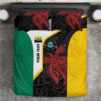 Personalised PNG Hela Province Bedding Set Bird of Paradise Tattoo Flag Motif LT9 Yellow - Polynesian Pride