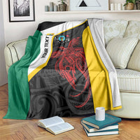 Personalised PNG Hela Province Blanket Bird of Paradise Tattoo Flag Motif LT9 Yellow - Polynesian Pride