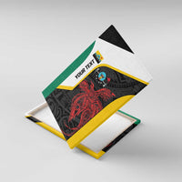 Personalised PNG Hela Province Canvas Wall Art Bird of Paradise Tattoo Flag Motif LT9 With Frame Yellow - Polynesian Pride