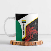 Personalised PNG Hela Province Ceramic Mug Bird of Paradise Tattoo Flag Motif LT9 Yellow - Polynesian Pride