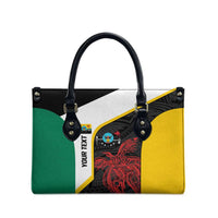 Personalised PNG Hela Province Leather Bag Bird of Paradise Tattoo Flag Motif LT9 - Polynesian Pride
