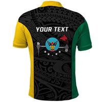 Personalised PNG Hela Province Polo Shirt Bird of Paradise Tattoo Flag Motif LT9 - Polynesian Pride