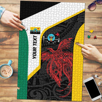 Personalised PNG Hela Province Puzzle Bird of Paradise Tattoo Flag Motif LT9 Yellow - Polynesian Pride