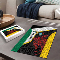 Personalised PNG Hela Province Puzzle Bird of Paradise Tattoo Flag Motif LT9 - Polynesian Pride