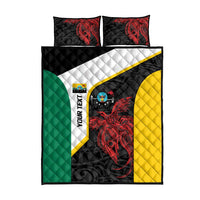 Personalised PNG Hela Province Quilt Bed Set Bird of Paradise Tattoo Flag Motif LT9 - Polynesian Pride