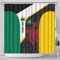 Personalised PNG Hela Province Shower Curtain Bird of Paradise Tattoo Flag Motif LT9 - Polynesian Pride