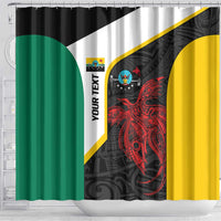 Personalised PNG Hela Province Shower Curtain Bird of Paradise Tattoo Flag Motif LT9 - Polynesian Pride