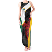 Personalised PNG Hela Province Tank Maxi Dress Bird of Paradise Tattoo Flag Motif LT9 Women Yellow - Polynesian Pride