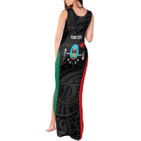 Personalised PNG Hela Province Tank Maxi Dress Bird of Paradise Tattoo Flag Motif LT9 - Polynesian Pride
