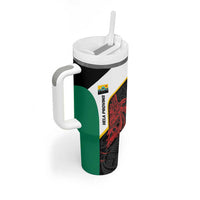 Personalised PNG Hela Province Tumbler With Handle Bird of Paradise Tattoo Flag Motif LT9 - Polynesian Pride