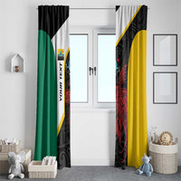 Personalised PNG Hela Province Window Curtain Bird of Paradise Tattoo Flag Motif LT9 - Polynesian Pride