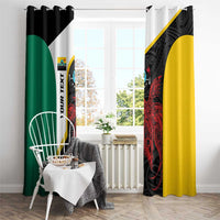 Personalised PNG Hela Province Window Curtain Bird of Paradise Tattoo Flag Motif LT9 - Polynesian Pride