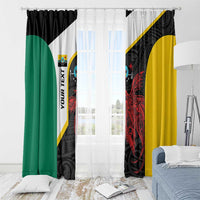 Personalised PNG Hela Province Window Curtain Bird of Paradise Tattoo Flag Motif LT9 - Polynesian Pride
