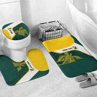 Personalised PNG Jiwaka Province Bathroom Set Bird of Paradise Tattoo Flag Motif LT9 Mat Set Only (3 pcs) One Size Green - Polynesian Pride