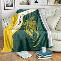 Personalised PNG Jiwaka Province Blanket Bird of Paradise Tattoo Flag Motif LT9 Green - Polynesian Pride