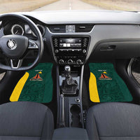 Personalised PNG Jiwaka Province Car Mats Bird of Paradise Tattoo Flag Motif LT9 Set 2pcs - Front Green - Polynesian Pride