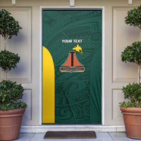 Personalised PNG Jiwaka Province Door Cover Bird of Paradise Tattoo Flag Motif LT9 Green - Polynesian Pride
