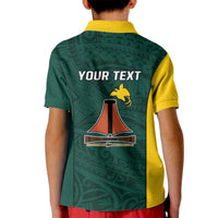 Personalised PNG Jiwaka Province Kid Polo Shirt Bird of Paradise Tattoo Flag Motif LT9 - Polynesian Pride