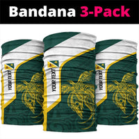 Personalised PNG Jiwaka Province Neck Gaiter Bird of Paradise Tattoo Flag Motif LT9 package One Size: 25*50cm Green - Polynesian Pride