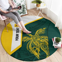 Personalised PNG Jiwaka Province Round Carpet Bird of Paradise Tattoo Flag Motif LT9 - Polynesian Pride