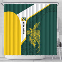 Personalised PNG Jiwaka Province Shower Curtain Bird of Paradise Tattoo Flag Motif LT9 - Polynesian Pride