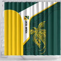 Personalised PNG Jiwaka Province Shower Curtain Bird of Paradise Tattoo Flag Motif LT9 - Polynesian Pride