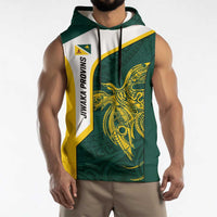 Personalised PNG Jiwaka Province Sleeveless Hoodie Bird of Paradise Tattoo Flag Motif LT9 - Polynesian Pride