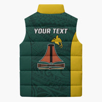 Personalised PNG Jiwaka Province Sleeveless Puffer Jacket Bird of Paradise Tattoo Flag Motif LT9 - Polynesian Pride