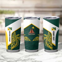 Personalised PNG Jiwaka Province Tumbler Cup Bird of Paradise Tattoo Flag Motif LT9 - Polynesian Pride