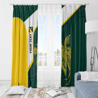 Personalised PNG Jiwaka Province Window Curtain Bird of Paradise Tattoo Flag Motif LT9 - Polynesian Pride