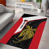 Personalised PNG Sandaun Province Area Rug Bird of Paradise Tattoo Flag Motif LT9 - Polynesian Pride