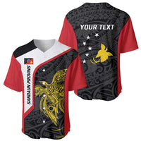 Personalised PNG Sandaun Province Baseball Jersey Bird of Paradise Tattoo Flag Motif LT9 - Polynesian Pride