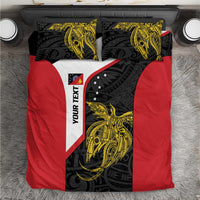 Personalised PNG Sandaun Province Bedding Set Bird of Paradise Tattoo Flag Motif LT9 Red - Polynesian Pride
