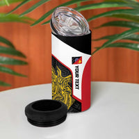 Personalised PNG Sandaun Province 4 in 1 Can Cooler Tumbler Bird of Paradise Tattoo Flag Motif LT9 - Polynesian Pride