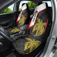 Personalised PNG Sandaun Province Car Seat Cover Bird of Paradise Tattoo Flag Motif LT9 - Polynesian Pride