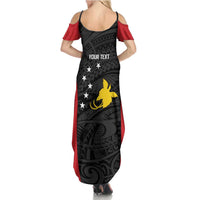 Personalised PNG Sandaun Province Family Matching Summer Maxi Dress and Hawaiian Shirt Bird of Paradise Tattoo Flag Motif LT9 - Polynesian Pride