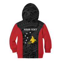 Personalised PNG Sandaun Province Kid Hoodie Bird of Paradise Tattoo Flag Motif LT9 - Polynesian Pride