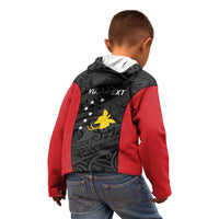 Personalised PNG Sandaun Province Kid Hoodie Bird of Paradise Tattoo Flag Motif LT9 - Polynesian Pride