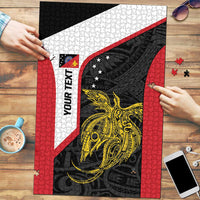 Personalised PNG Sandaun Province Puzzle Bird of Paradise Tattoo Flag Motif LT9 Red - Polynesian Pride