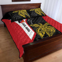 Personalised PNG Sandaun Province Quilt Bed Set Bird of Paradise Tattoo Flag Motif LT9 - Polynesian Pride