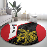 Personalised PNG Sandaun Province Round Carpet Bird of Paradise Tattoo Flag Motif LT9 - Polynesian Pride