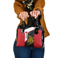 Personalised PNG Sandaun Province Shoulder Handbag Bird of Paradise Tattoo Flag Motif LT9 One Size Red - Polynesian Pride