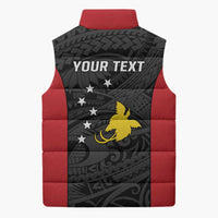 Personalised PNG Sandaun Province Sleeveless Puffer Jacket Bird of Paradise Tattoo Flag Motif LT9 - Polynesian Pride
